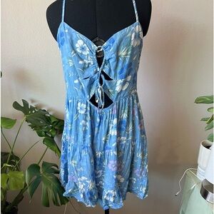 COPY - Aeropostale Blue Hawaiian Print Adjustable Strap with Cut Out Dress Size…